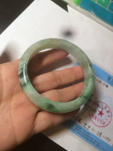 Load image into Gallery viewer, 59.5mm certified Type A 100% Natural sunny green Jadeite bangle AX76-6145