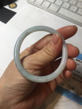Load image into Gallery viewer, 51.5mm certified Type A 100% Natural icy watery light green purple round cut oval Jadeite Jade bangle AU27-8535