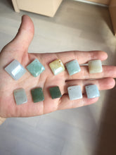 Load image into Gallery viewer, 100% Natural type A light green/yellow square or rectangle Jadeite Jade safe and sound pendant group BP62