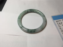 Load image into Gallery viewer, 56.9mm certified Type A 100% Natural green with green floating flowers Green Vines and Spring Blossoms(青藤与飞花) round cut Jadeite Jade bangle PH216-3253