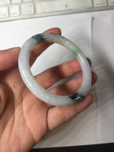 Load image into Gallery viewer, 53.5mm certified 100% natural Type A sunny green white purple carved and golden-painted round cut jadeite jade bangle PJ62