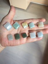Load image into Gallery viewer, 100% Natural type A light green/yellow square or rectangle Jadeite Jade safe and sound pendant group BP62