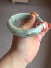 Load image into Gallery viewer, 59.2mm Type A 100% Natural light green brown chubby jadeite jade bangle G55