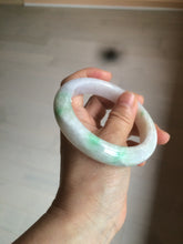 Load image into Gallery viewer, 59.5mm Certificated Type A 100% Natural white/sunny green/purple jadeite jade bangle H114-9141