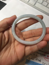 Load image into Gallery viewer, 51.5mm certified Type A 100% Natural icy watery light green purple round cut oval Jadeite Jade bangle AU27-8535
