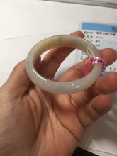 Load image into Gallery viewer, 47mm certified 100% natural Type A icy watery light green yellow white oval jadeite jade bangle PC17-6671