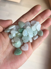Load image into Gallery viewer, 100% Natural type A light green white heart jadeite Jade beads earring group BP56 (add-on item, not for sale individually)