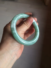 Load image into Gallery viewer, 55mm Certified type A 100% Natural green/white round cut Jadeite bangle BF79-4490