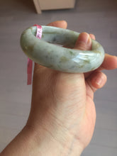 Load image into Gallery viewer, 59.2mm Type A 100% Natural light green brown chubby jadeite jade bangle G55