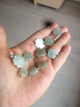 Load image into Gallery viewer, 100% natural type A legit green/yellow four-leaf clover jadeite jade pendants BG46