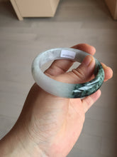 Load image into Gallery viewer, 53.4mm Certified Type A 100% Natural light purple/dark green jadeite Jade bangle BM60