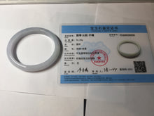 Load image into Gallery viewer, 51.5mm certified Type A 100% Natural icy watery light green purple oval Jadeite Jade bangle AU28-8536