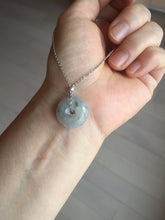 Load image into Gallery viewer, 15-18.4mm 100% natural black white jadeite jade(Wuji, 乌鸡) Safety Guardian Button donuts pendant PA250