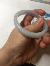 Load image into Gallery viewer, 51.5mm certified Type A 100% Natural icy watery light green purple oval Jadeite Jade bangle AU28-8536