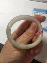 Load image into Gallery viewer, 47mm certified 100% natural Type A icy watery light green yellow white oval jadeite jade bangle PC17-6671