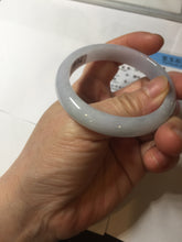 Load image into Gallery viewer, 51.5mm certified Type A 100% Natural icy watery light green purple oval Jadeite Jade bangle AU28-8536