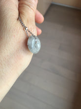 Load image into Gallery viewer, 15-18.4mm 100% natural black white jadeite jade(Wuji, 乌鸡) Safety Guardian Button donuts pendant PA250