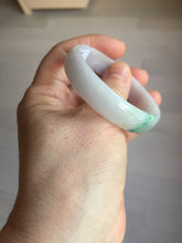 Load image into Gallery viewer, 50.5mm certified 100% natural Type A sunny green white/purple(春带彩) thin jadeite jade bangle BS165-1617
