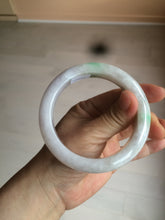 Load image into Gallery viewer, 59.5mm Certificated Type A 100% Natural white/sunny green/purple jadeite jade bangle H114-9141