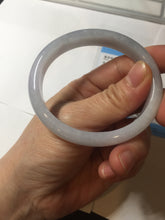 Load image into Gallery viewer, 51.5mm certified Type A 100% Natural icy watery light green purple oval Jadeite Jade bangle AU28-8536