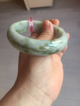 Load image into Gallery viewer, 59.2mm Type A 100% Natural light green brown chubby jadeite jade bangle G55
