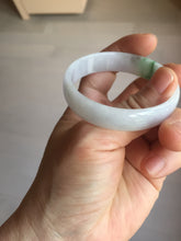 Load image into Gallery viewer, 50.5mm certified 100% natural Type A sunny green white/purple(春带彩) thin jadeite jade bangle BS165-1617