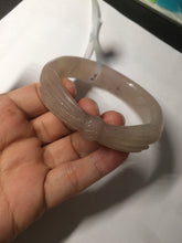 Load image into Gallery viewer, 56mm 100% natural light Pink/black/purple Quartzite (Shetaicui jade) 3D carved Bow knot bangle SY8