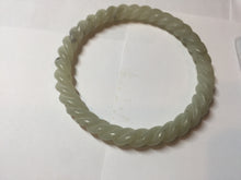 Load image into Gallery viewer, 60mm Certified Type A 100% Natural Green, Gray, Brown & Black Flying Dandelion Vintage Twist Style Nephrite Jade Bangle JT8-1112