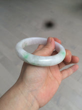 Load image into Gallery viewer, 59.5mm Certificated Type A 100% Natural white/sunny green/purple jadeite jade bangle H114-9141