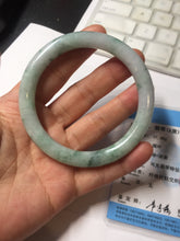 Load image into Gallery viewer, 56.9mm certified Type A 100% Natural green with green floating flowers Green Vines and Spring Blossoms(青藤与飞花) round cut Jadeite Jade bangle PH216-3253