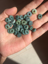 Load image into Gallery viewer, 9.8-10mm 100% natural type A blue/green/yellow/gray Guatemala Jadeite Jade small safe and sound donuts button pendant group BP61 (add-on items)