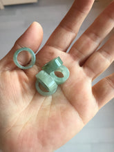 Load image into Gallery viewer, 14.3-17.3mm 100% natural type A icy watery light green jadeite jade band ring beads group BL10