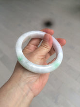 Load image into Gallery viewer, 59.5mm Certificated Type A 100% Natural white/sunny green/purple jadeite jade bangle H114-9141