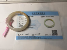 Load image into Gallery viewer, 47.5mm certified 100% natural Type A icy watery light green yellow white oval jadeite jade bangle PC18-6668