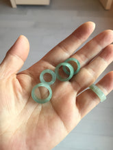 Load image into Gallery viewer, 14.3-17.3mm 100% natural type A icy watery light green jadeite jade band ring beads group BL10