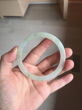 Load image into Gallery viewer, 58mm certified 100% natural type A icy watery light green yellow brown flat jadeite jade bangle PA125-6635