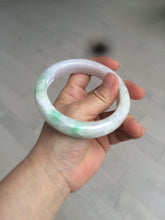 Load image into Gallery viewer, 59.5mm Certificated Type A 100% Natural white/sunny green/purple jadeite jade bangle H114-9141