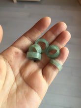 Load image into Gallery viewer, 14.3-17.3mm 100% natural type A icy watery light green jadeite jade band ring beads group BL10