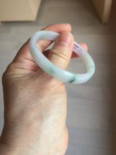 Load image into Gallery viewer, 50.3mm certified 100% natural Type A sunny green white/purple(春带彩) slim jadeite jade bangle BS166-1621
