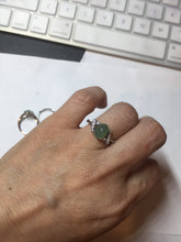 Load image into Gallery viewer, 100% natural type A icy watery green dark green four-prong jadeite jade ring group BP145