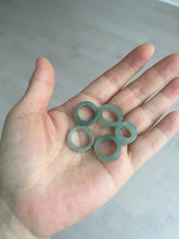 Load image into Gallery viewer, 14.3-17.3mm 100% natural type A icy watery light green jadeite jade band ring beads group BL10