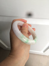 Load image into Gallery viewer, 59.5mm Certificated Type A 100% Natural white/sunny green/purple jadeite jade bangle H114-9141