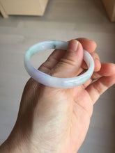 Load image into Gallery viewer, 50.3mm certified 100% natural Type A sunny green white/purple(春带彩) slim jadeite jade bangle BS166-1621
