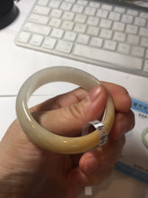 Load image into Gallery viewer, 47.5mm certified 100% natural Type A icy watery light green yellow white oval jadeite jade bangle PC18-6668