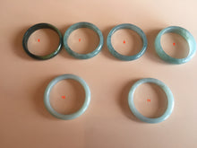 Load image into Gallery viewer, 18.8mm size 8 3/4 100% natural type A icy watery green/blue slim style Guatemala jadeite jade band ring group BP73
