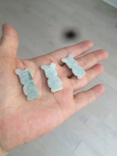 Load image into Gallery viewer, Type A 100% Natural light green jadeite jade cute baby bear pendant BG44