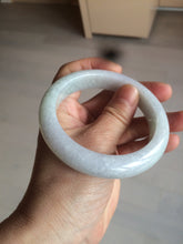 Load image into Gallery viewer, 58.3mm Certified 100% natural Type A light green/white chubby jadeite jade bangle BF78-4501