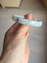 Load image into Gallery viewer, 50.3mm certified 100% natural Type A sunny green white/purple(春带彩) slim jadeite jade bangle BS166-1621