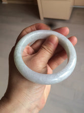Load image into Gallery viewer, 58.3mm Certified 100% natural Type A light green/white chubby jadeite jade bangle BF78-4501