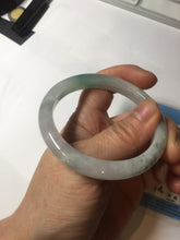 Load image into Gallery viewer, 52.8mm Certificated 100% natural type A sunny green/white jadeite jade bangle AU30-1325